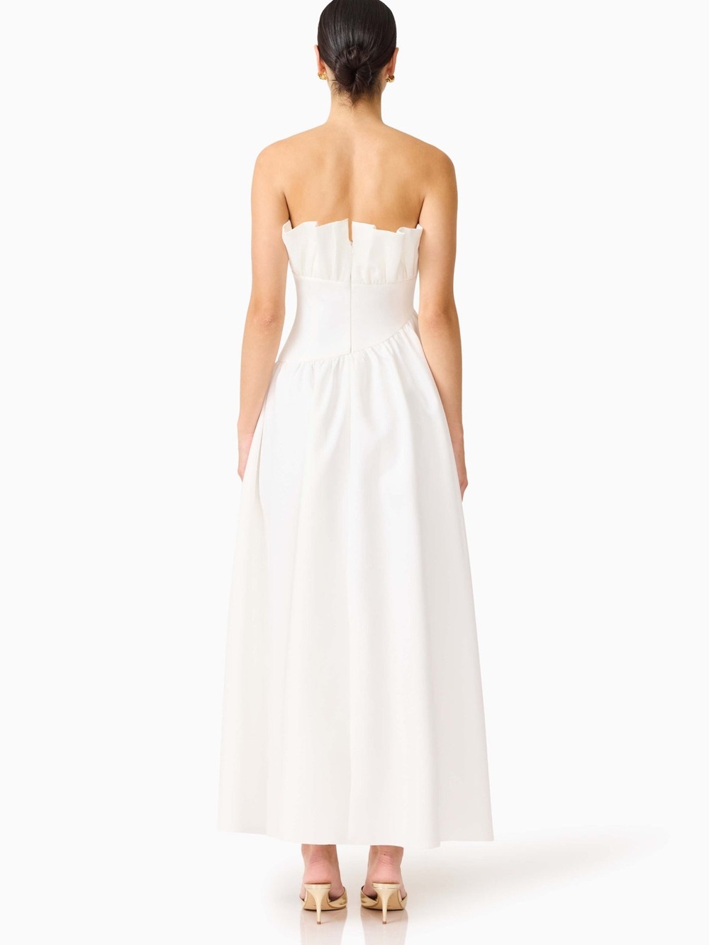 Elliatt Laurel Dress White Strapless Bridal Small Midi NWT - Picture 3 of 7